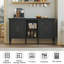 Buffet Gurbachan vintage 4 portes de 150 cm de large avec étagères ouvertes-104823391