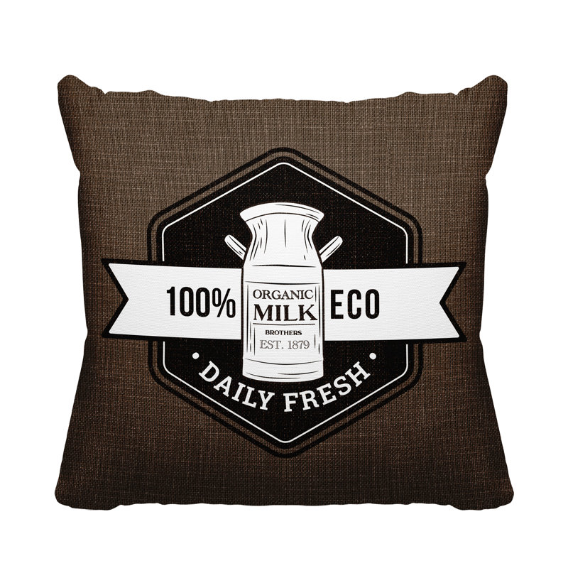 Coussin intérieur / extérieur Macdonald Farm House, L 17 po x H 17 po, Brun