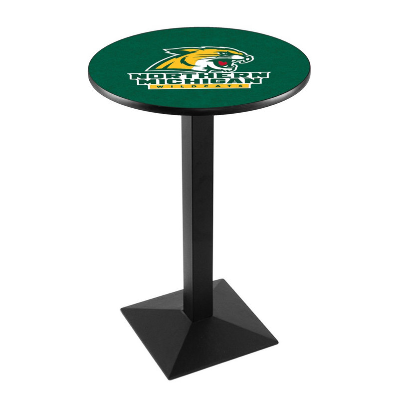 Round Metal Base Dining Table, Black Wrinkle, Northern Michigan University
