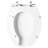 BEMIS 1950 Commercial Heavy Duty Open Front Toilet Seat with Cover, ELONGATED, Plastic, White
