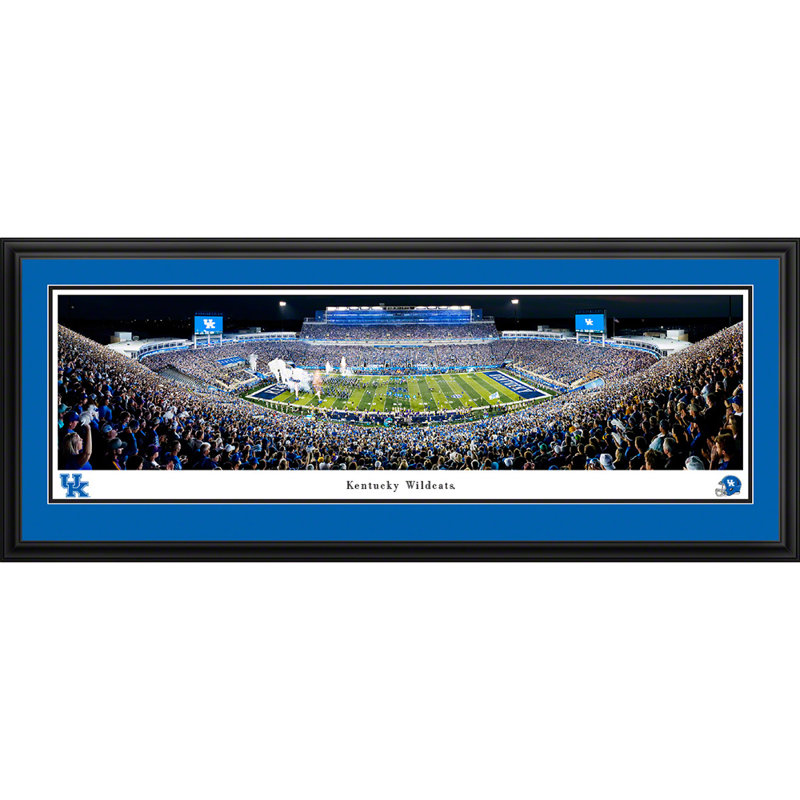 Impression panoramique du Kentucky Football, H 18 po x l 44 po x P 1,38 po, Cadre noir