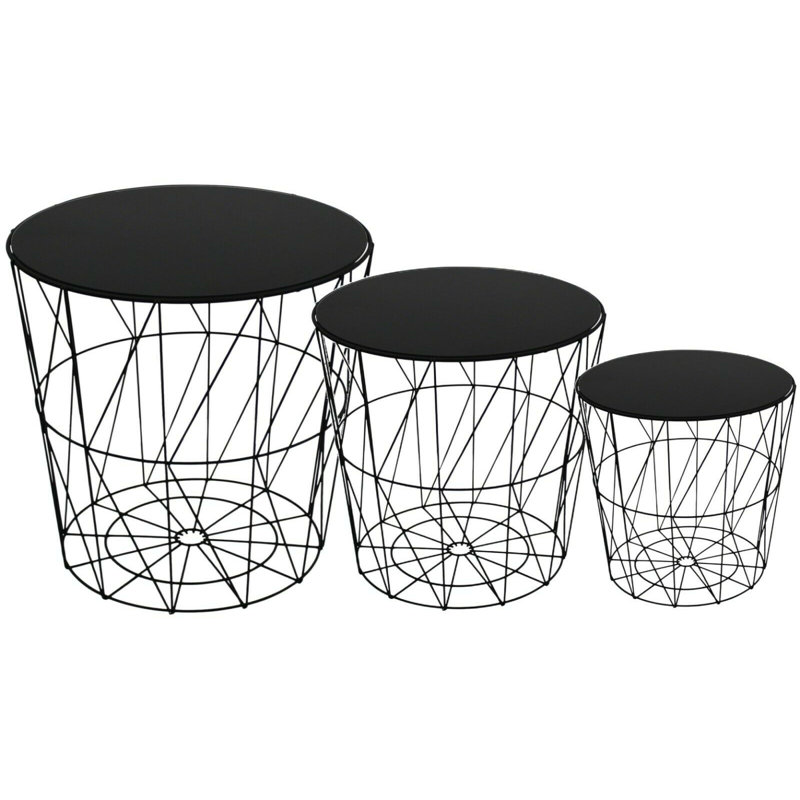 Blakeley Glass Top Frame Nesting Tables
