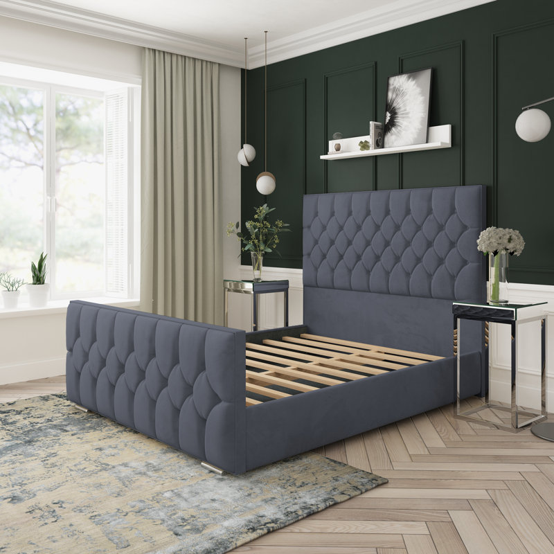 Upholstered Bed, Steel, Kingsize (5')