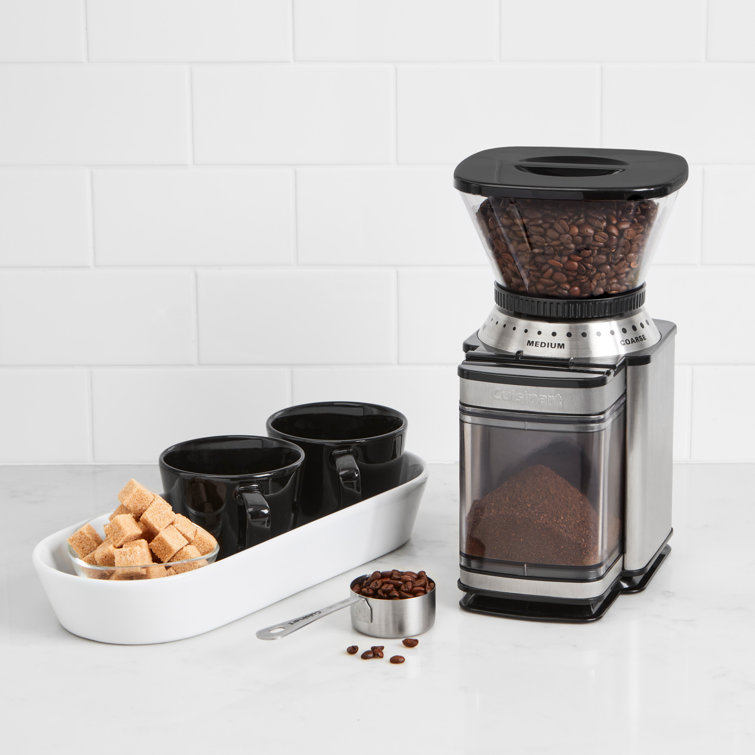 DeLonghi KG521 Dedica Stainless Steel Conical Burr Digital 12oz Grinder  with 18 Grind Settings and Portafilter Adaptor