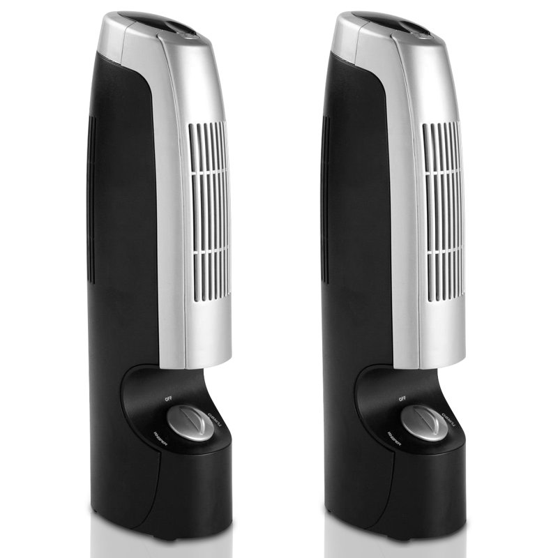 Costway 2 Pcs Mini Ionic Whisper Home Air Purifier & Ionizer Pro Filter 2 Speed