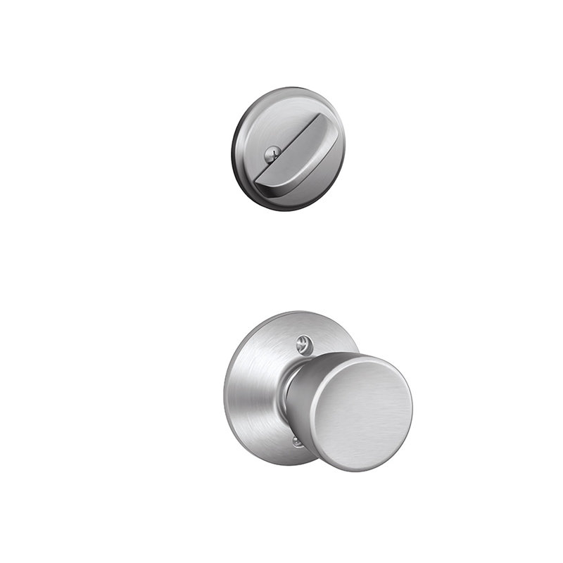 Bell Single Cylinder Interior Knob Set (Exterior Portion Sold Separately), Satin Chrome