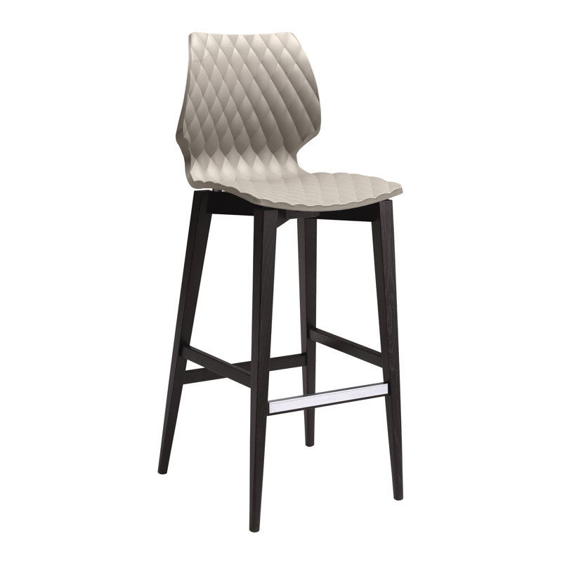 Uni 386 Wood Bar Stool, Walnut, Mocha
