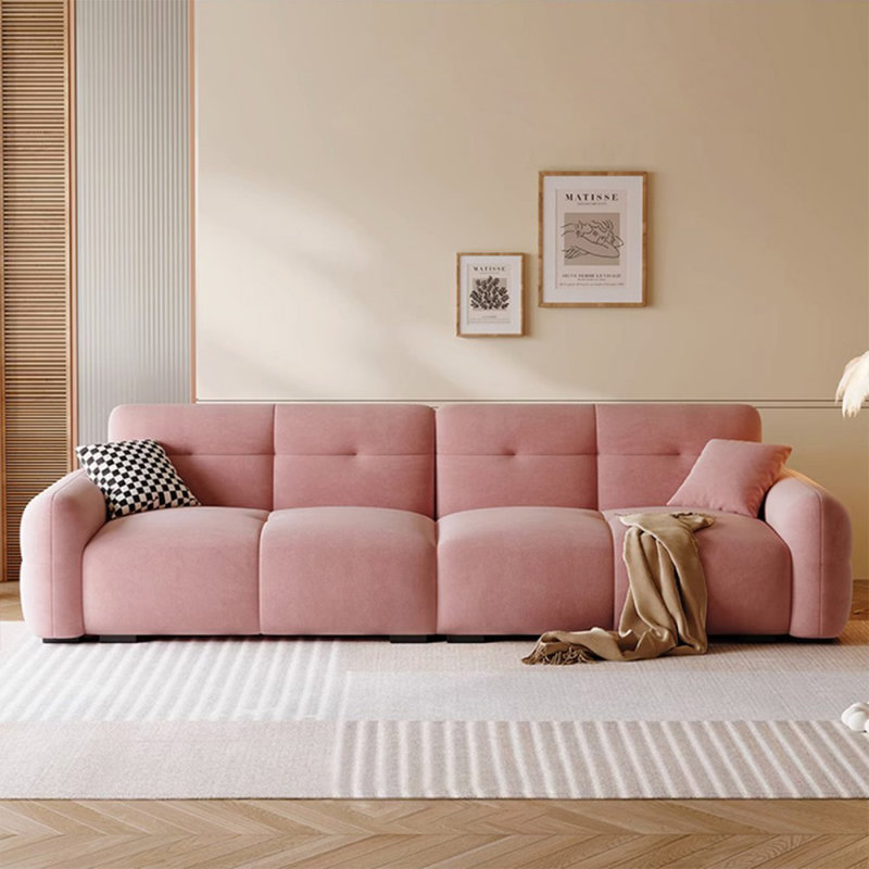 Coussin modulaire en polyester rose, Rose, 4, 29,92 po H x 118,11 po l x 37,4 po P