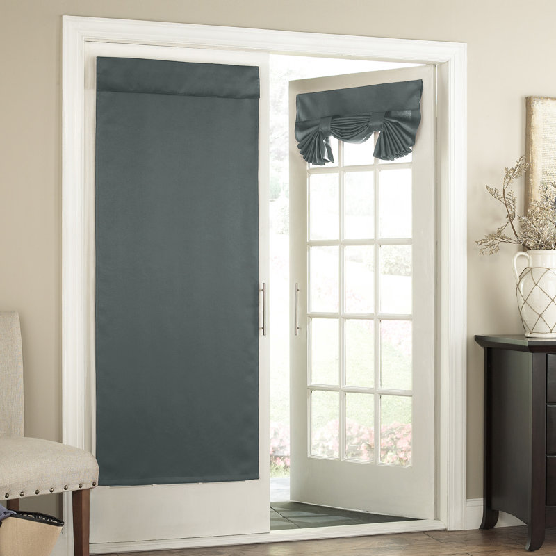 River Blue Extended Room Darkening Polyester Door Panel