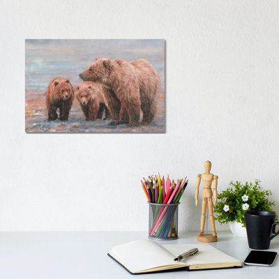 Three Bears by David Stribbling - Wrapped Canvas Gallery-Wrapped Canvas Giclée