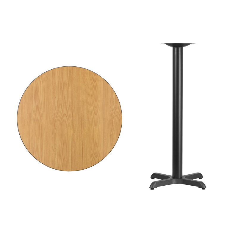 Plateau de table rond en stratifié Carrus, H 43,13 po x l 30 po x P 30 po, Naturel