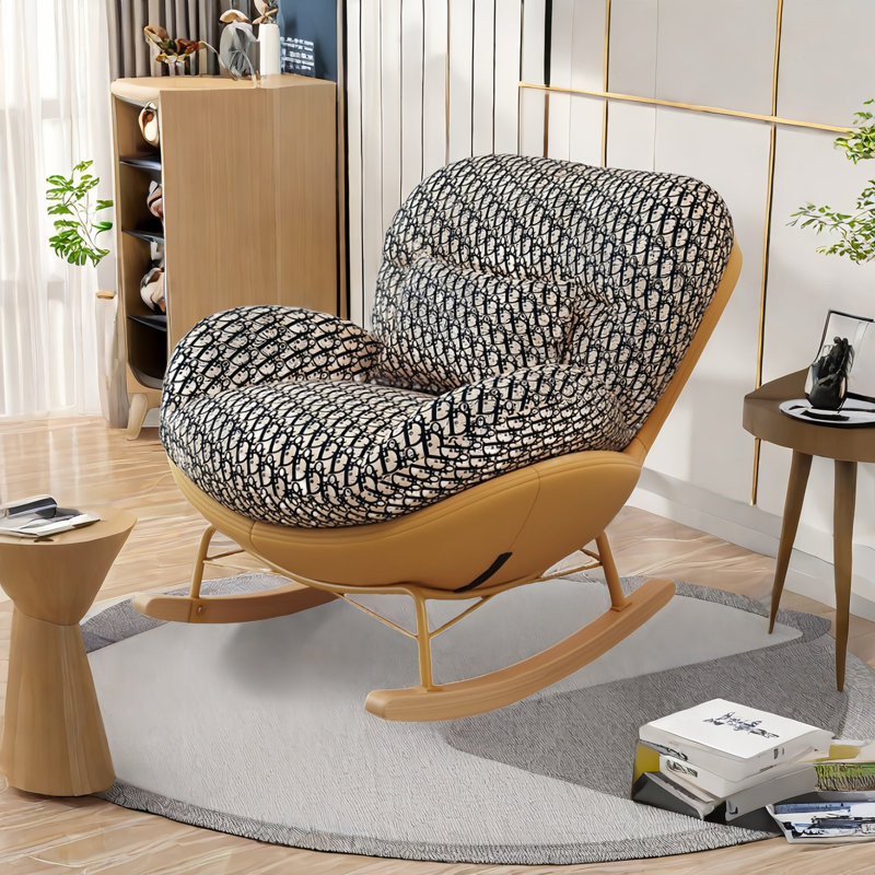 Chaise berçante moderne rembourrée
