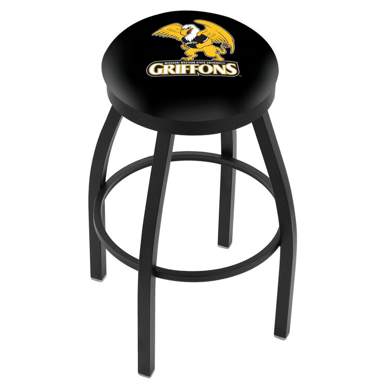 NCAA Swivel 25" Counter Stool, Black Wrinkle, University of Cincinnati