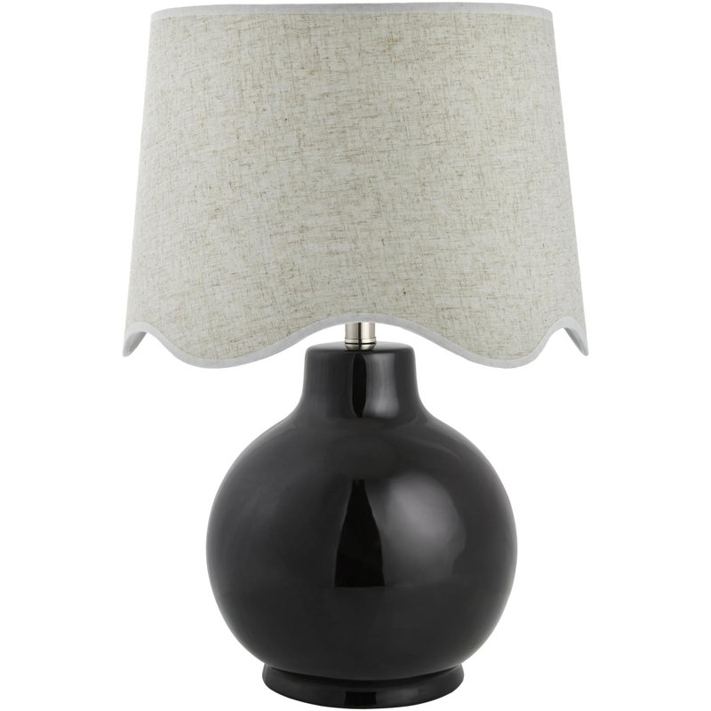Maura Accent Table Lamp, Black, Beige, 22"H x 15"W x 15"D