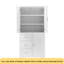 Armoire de rangement haute et large avec portes pour salle de bain / bureau, trois tiroirs, noir-253022899