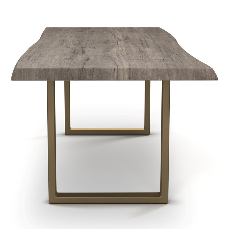 Colin Dining Table, Brass, Sandblasted Gray, 29.75"H x 116"L x 40"W