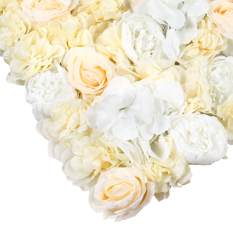 Panneau mural Silk Rose, Blanc / jaune clair