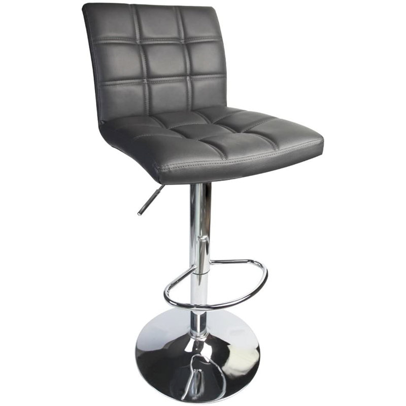 Tabouret de comptoir pivotant et réglable en hauteur 32,5 po Ludly, gris, 1