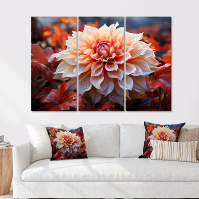 Red Dahlias Delight - Dahlia Wall Art Print Set