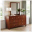 Commode 7 tiroirs au fini cerisier foncé - Bois d'ingénierie avec placage de pin, rangement de chambre à coucher de style traditionnel pour enfants et adolescents-2015485723