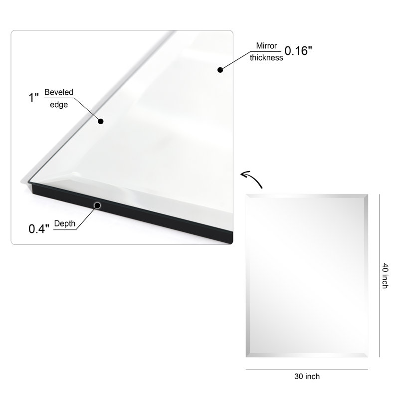Miroir d'appoint Daytona, 40 po x 30 po