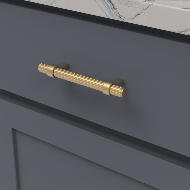 Sinclaire Bar Pull, 3.75, Brushed Golden Brass, 0.75
