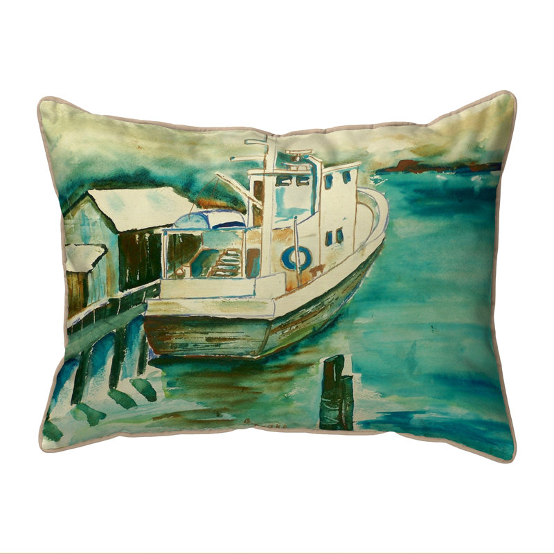 Oyster Outdoor Reversible Throw Pillow, Rectangle 11"H x 14"W