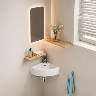 IAK 12.6 " 1 " Tall Ceramic Bathroom Sink