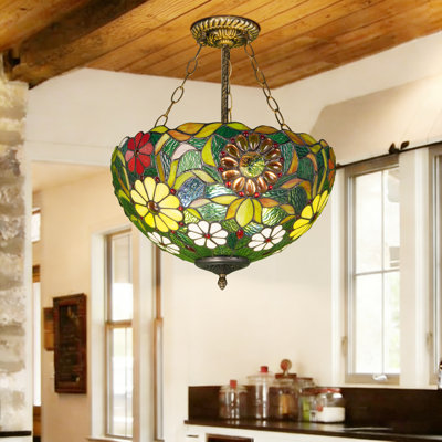 Lustre suspendu 3 lumières Tiffany
