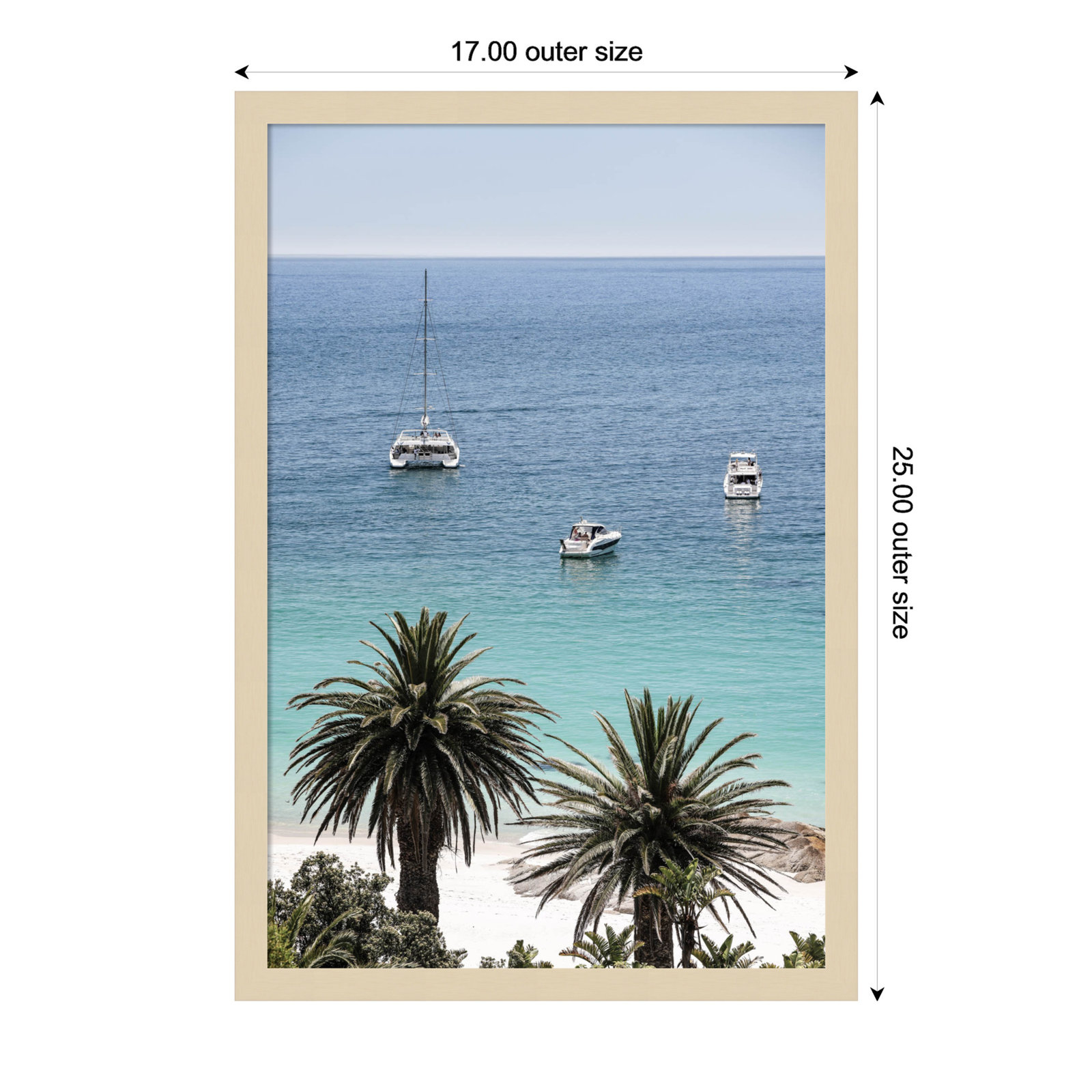 Rothschild "Camps Bay Beach" Print, Brown, 25" H x 17" W