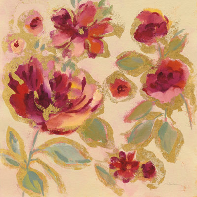 Gilded Loose Floral I 1 Piece Wrapped Canvas Painting