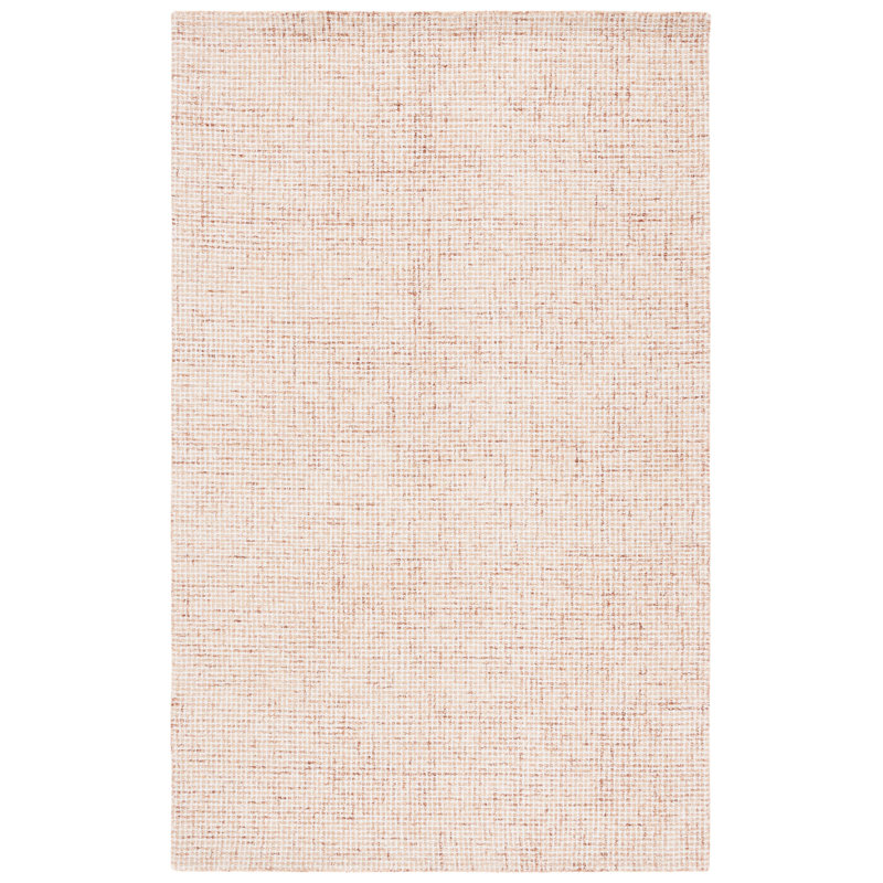 Rust and Ivory Hand-Tufted Wool Blend 4' x 6' Rug