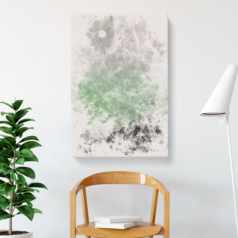 Moon Over The Mountain - Wrapped Canvas Painting, 50cm H x 35cm W x 3cm D