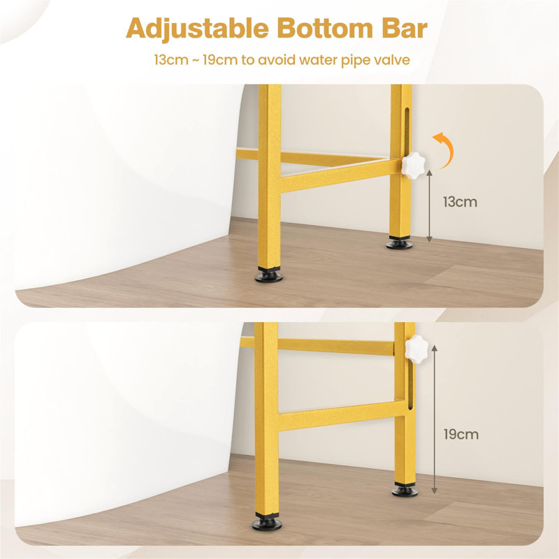 Adiza Freestanding Over The Toilet Storage, Gold