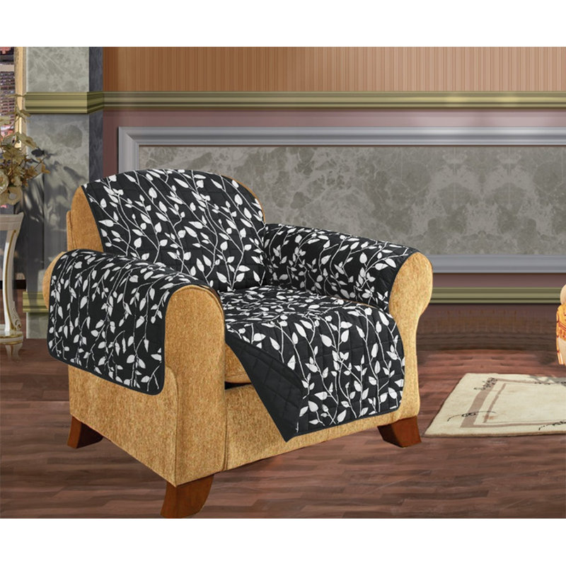 Housse pour fauteuil à coussins carrés / rectangulaires, Polyester noir