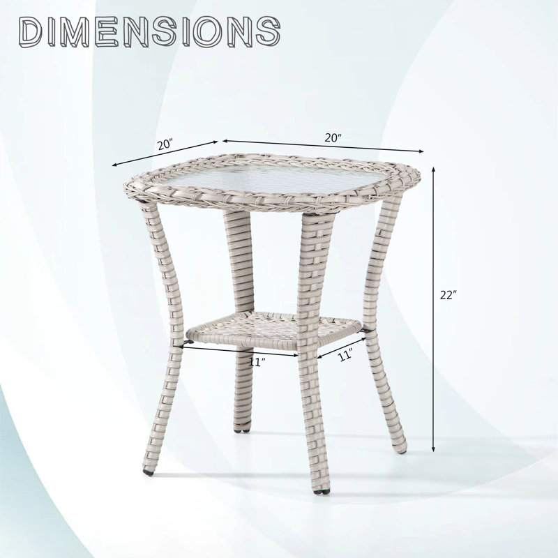 Stanback Square Metal Outdoor Side Table , 20'' in. W 20'' in. D