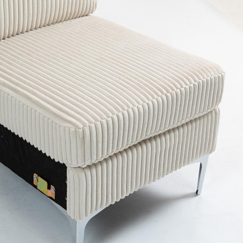 Accent Chair (Beige), Beige Corduroy
