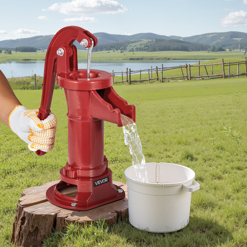 No Power Source Required / Manual Pump, Red