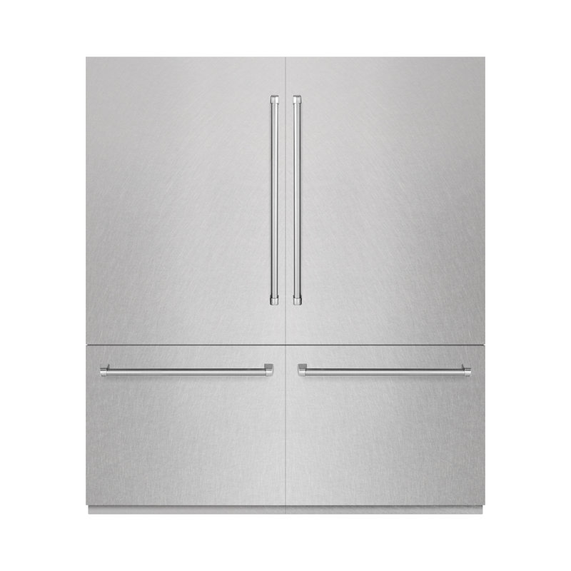 ZLINE 72 in. 39.6 cu. ft. French Door Built-In Bottom Freezer Refrigerator with Water Dispensers and Ice Makers