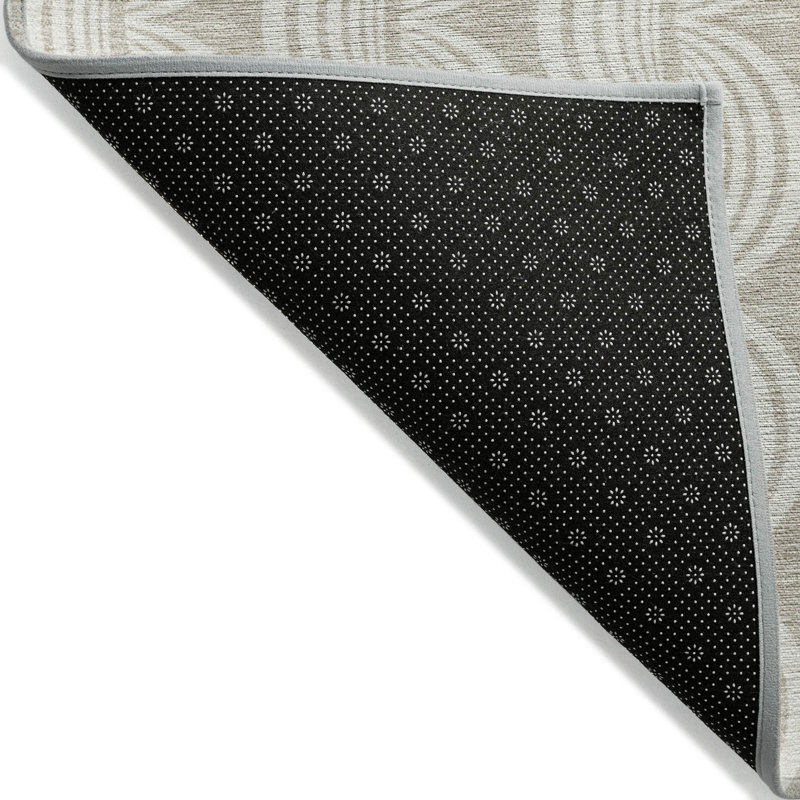 Beige Flat Woven Rectangular Synthetic Washable Rug 46" x 30"