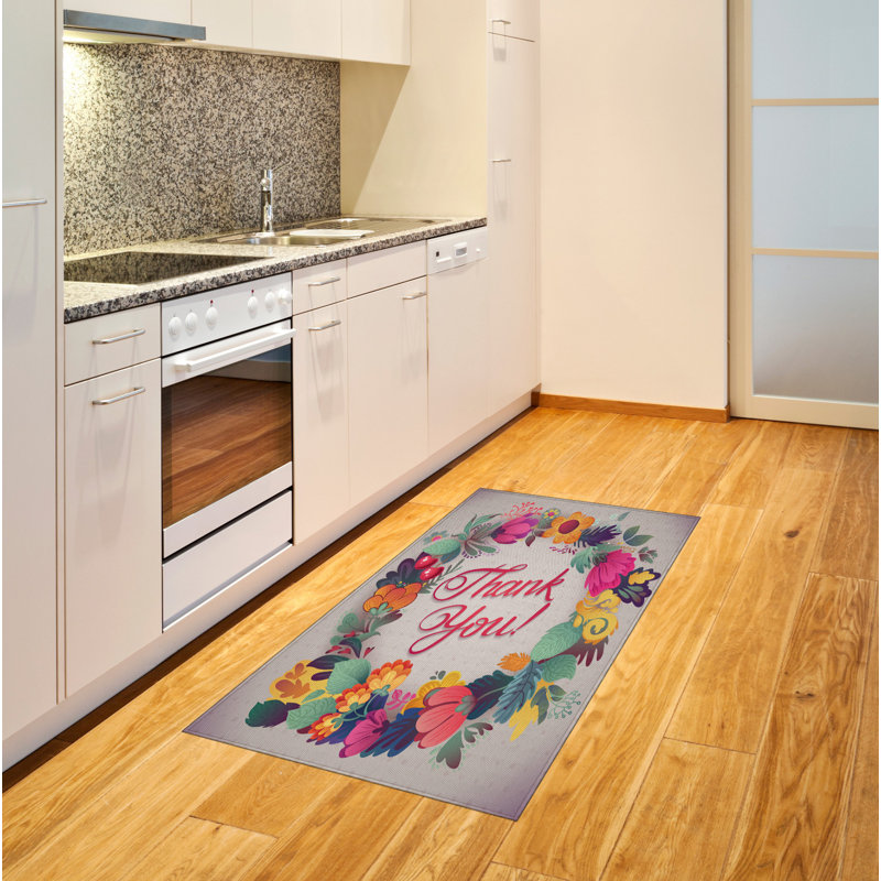 Tapis décoratif à longues fibres en fibre de polyester haute densité Flower, Rectangle 2 pi 7 po x 5 pi