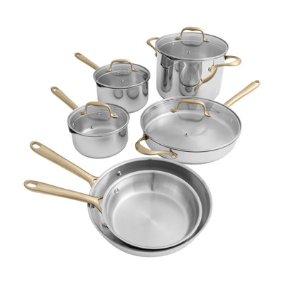 Batterie de cuisine en acier inoxydable non toxique 10 pièces ZLINE (CWSETL-ST-10)