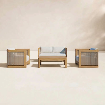 Fontaine 4-Person Eucalyptus Patio Seating Group