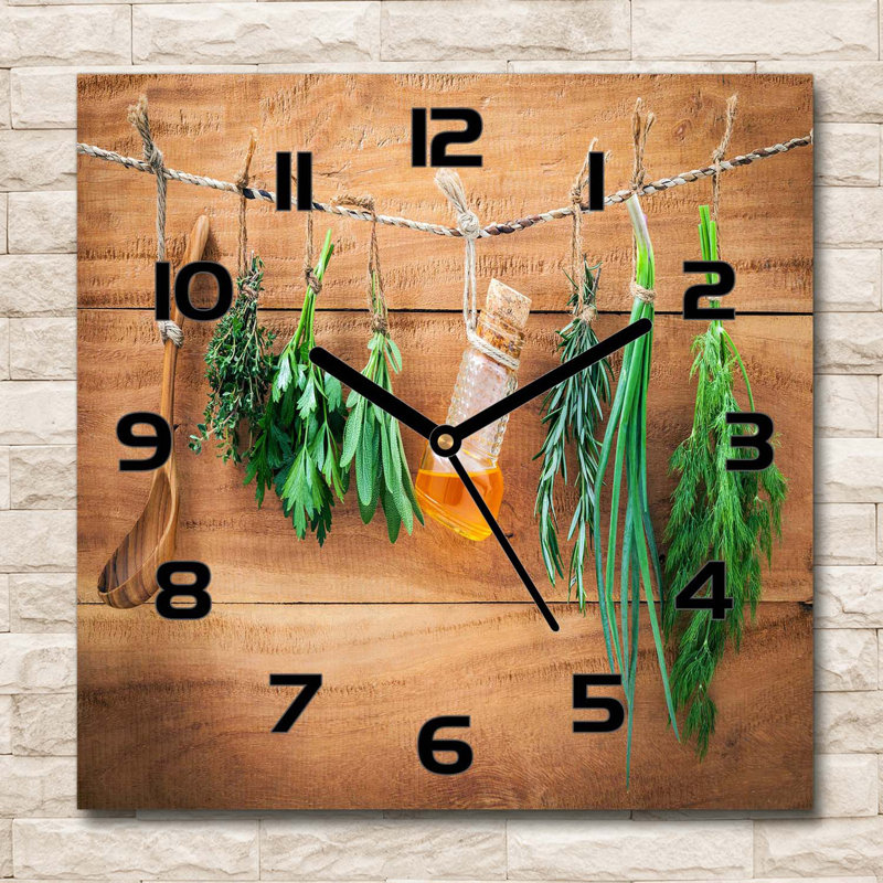 Hiiaka Glass Wall Clock, Black/Brown/Green