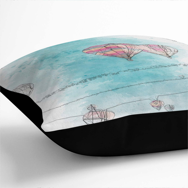Square Throw Cushion, Black, 55cm H x 55cm W x 20cm D