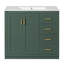 Armoire de rangement de salle de bain moderne en bois massif 36 po avec lavabo-892732629