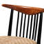 Chaise de salle à manger Mid-Century moderne à deux tons en acajou et en rotin avec dossier fuselé et siège tissé naturel, parfaite pour une assise élégante et confortable. （Chaise seulement）