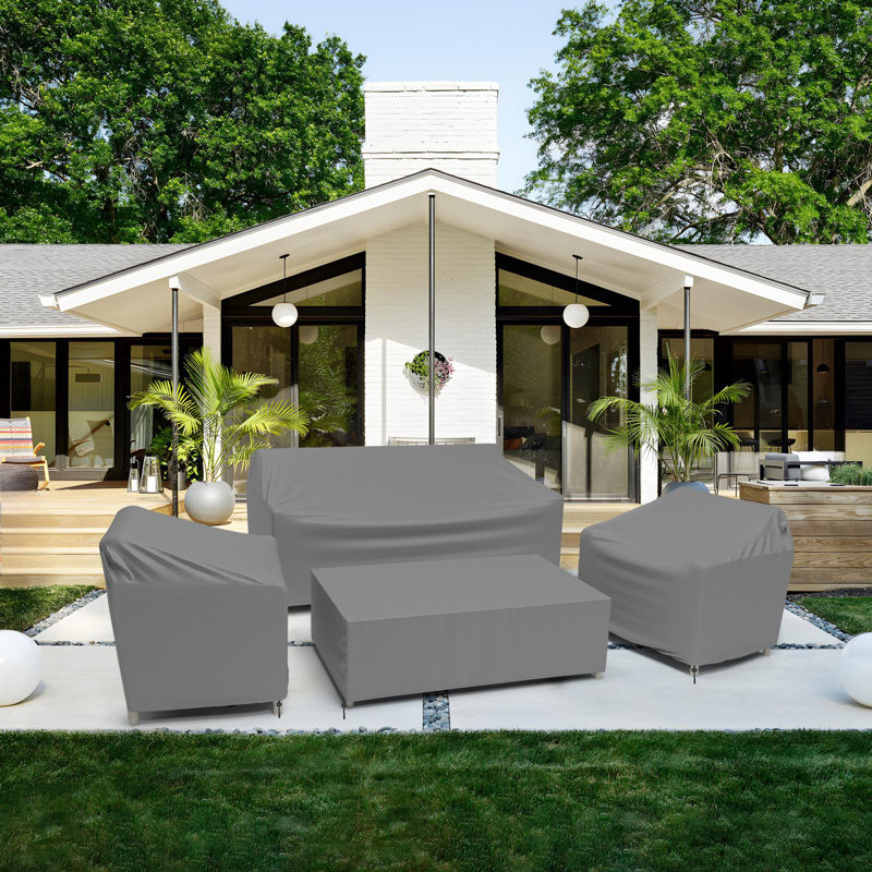 Housse de patio pour 4 pièces, Gris