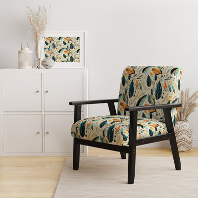 Artistic Nomad Boho Pattern Earth Tones III - Upholstered Bohemian & Eclectic Accent Arm Chair