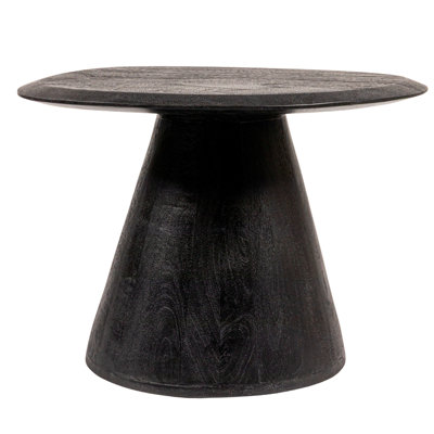 Asymmetrical Organic-Shaped Mango Wood Accent Table with Brushed Texture